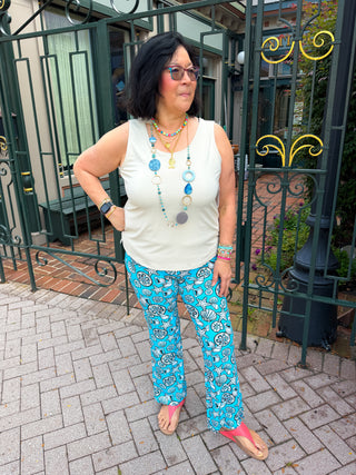 Lulu B Clear Turquoise Shells Pant