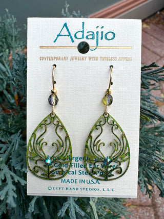 Adajio Olive Flower Earrings