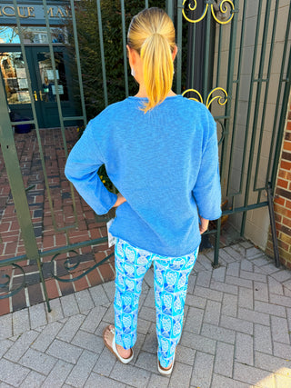 Lulu B Bright Periwinkle Lightweight Sweater