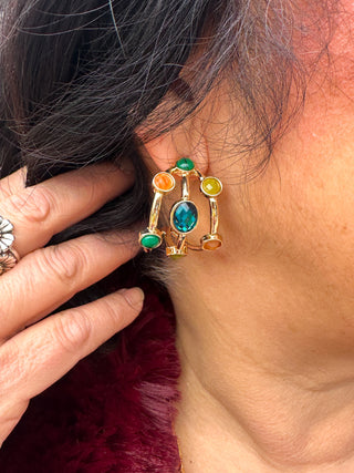 Jewel Hoop Earrings