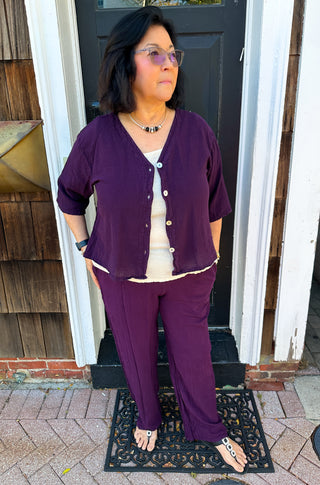 Oh My Gauze Basic Pants Amethyst