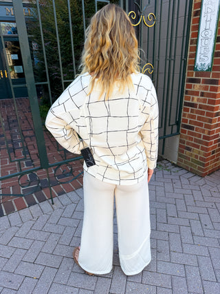 Olivia by Habitat Ivory Featherlux Window Pane Pullover