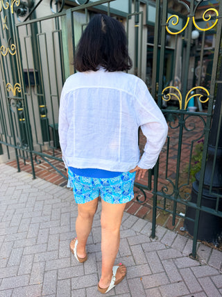 Lulu B Coastal Fish UPF 50+ 5" Shorts with Pockets