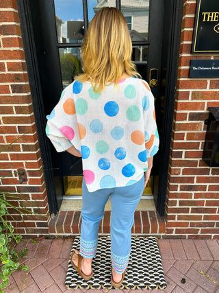 Lulu B Clear Denim Summer Embroidered Capri