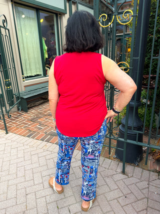Lulu B Red UPF 50+ Sleeveless Keyhole Top