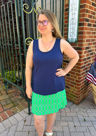 Lulu B Clear Kelly Lattice Zip Skort