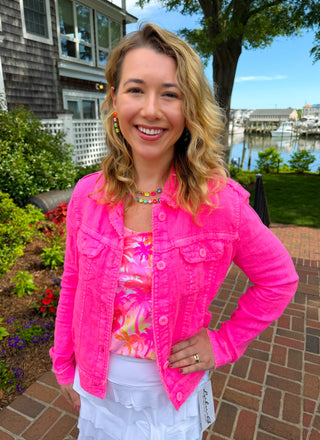 Lulu B Hot Pink Linen Jacket