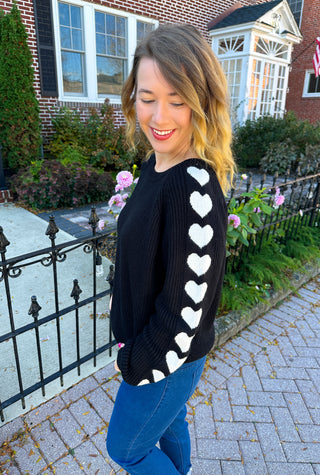 Black Heart Sleeve Sweater