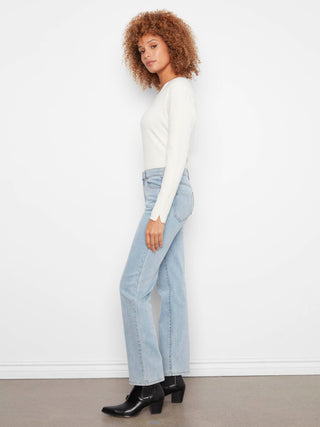 Charlie B Charlotte Straight Leg Jeans in Light Blue