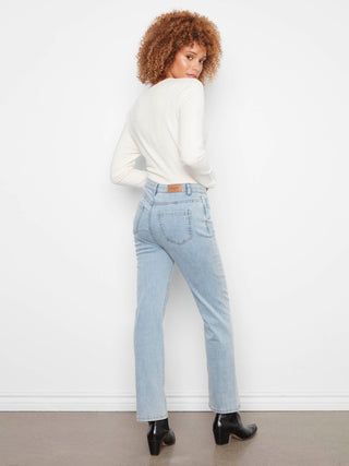 Charlie B Charlotte Straight Leg Jeans in Light Blue