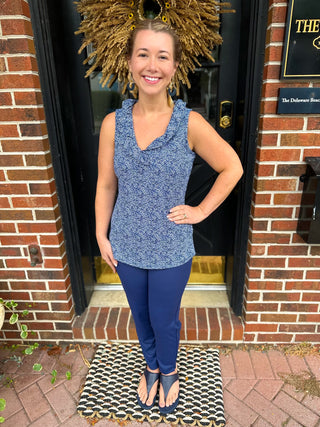 Lulu B Navy Secret Pocket Capri Leggings