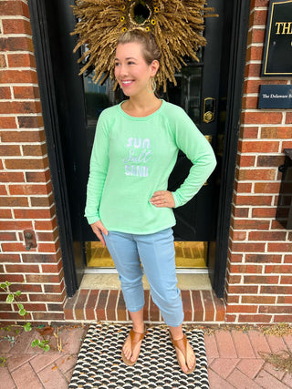 Lulu B Lime Sun Salt Sand Chenille Sweater