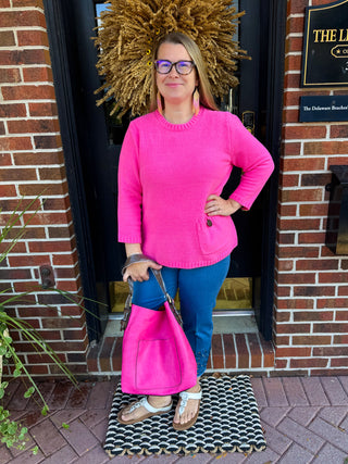 Lulu B Hot Pink Chenille Sweater