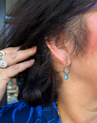 Light Blue Drop Beaded Earrings