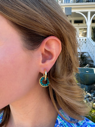 Seafoam Beaded Double Circle Earring