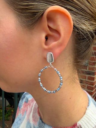 Silver and Dusty Blue Earrings