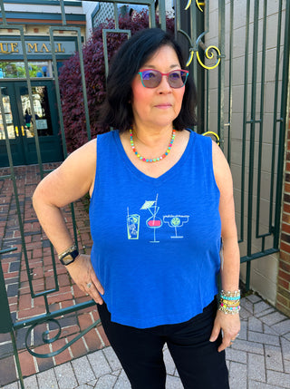Escape by Habitat Women's Cotton V-Neck Tank Resort Cocktails