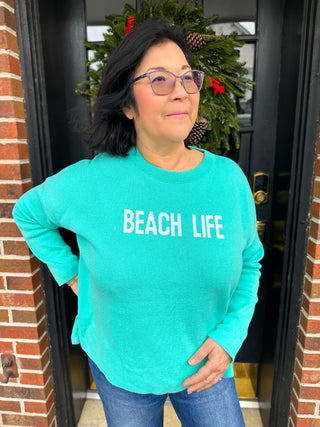 Aqua Beach Life Pullover Sweater