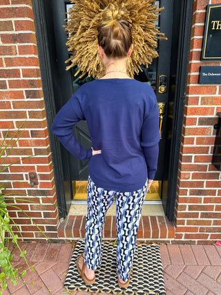 Lulu B Neutral Mosaic Secret Pocket Capri Legging