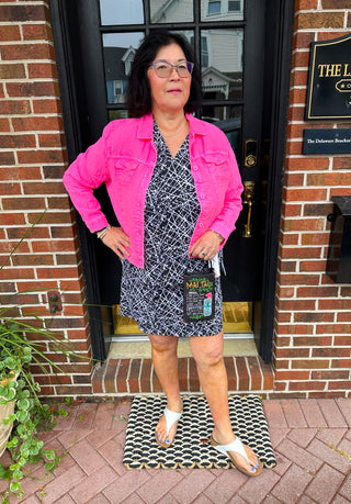 Beachtime by Lulu B Black Splatter 2-Pocket Skort