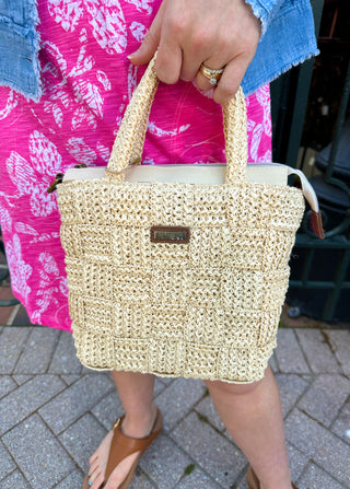 Quilted Straw Light Handbag