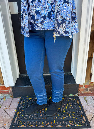 Lulu B Denim Fringe Pant Dark Wash