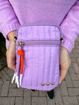 STARLETTE QUILTED CROSSBODY BAG PURPLE