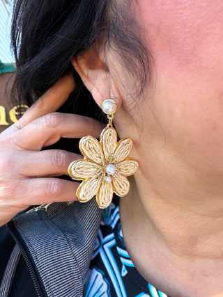 Stone Flower Earrings