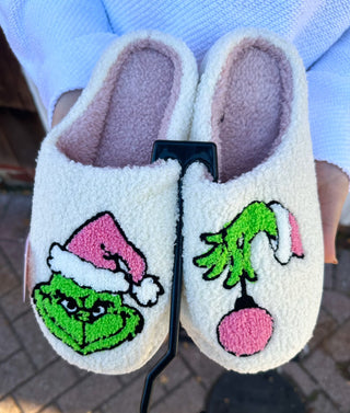 Pink Grinch Slippers