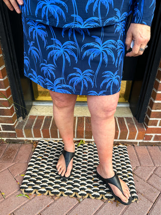 Beachtime by Lulu B Blue Palms 2-Pocket Skort