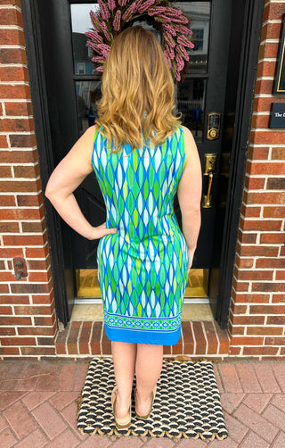 Tango Mango Green Retro Sleeveless Collar Dress