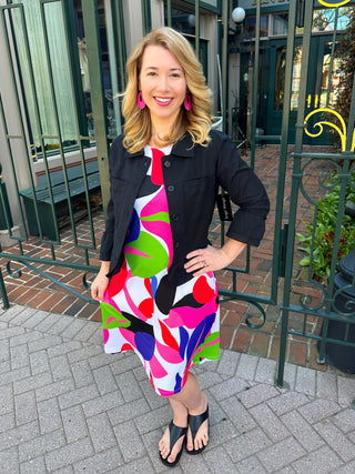 Tango Mango Black Ruffle Linen Jacket