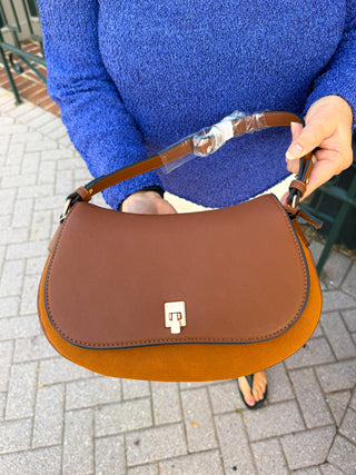 Quinn Vegan Shoulder Bag - Brown