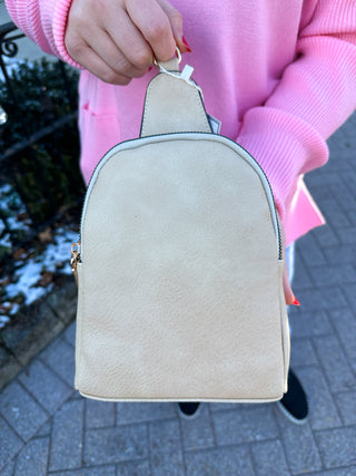 Ellen Sling Bag with Removable Guitar Strap-Sand