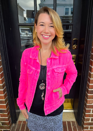 Lulu B Hot Pink Linen Jacket