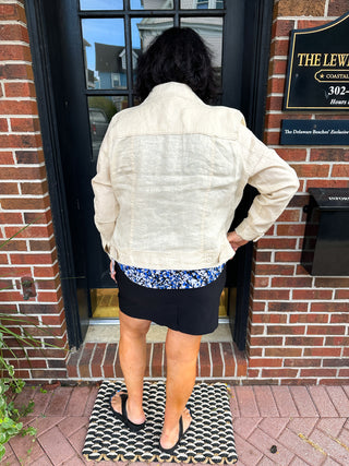 Lulu B Stone Metallic Linen Jacket