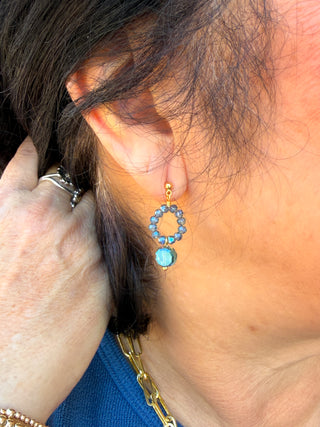 Light Blue Drop Beaded Earrings