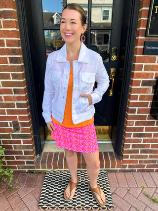 Lulu B Pink and Orange Chevron Fun Skort