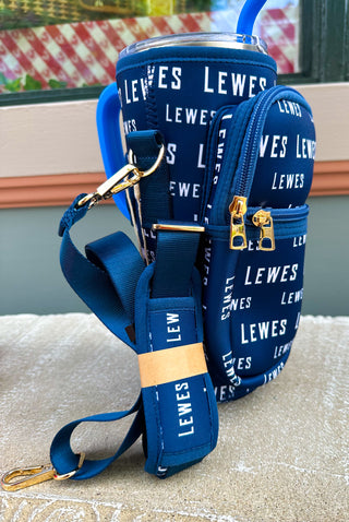 Handle Water Bottle Carrier - Navy Lewes