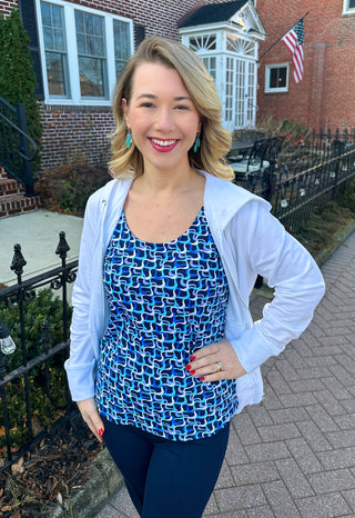 Lulu B Blue Maze Print Basic Tank