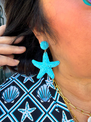 Turquoise Starfish Earrings