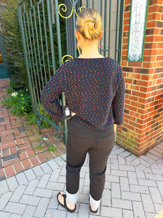 Olivia by Habitat Black Confetti Party Pullover