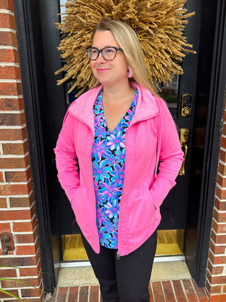 Lulu B Bright Hot Pink Short Reversible Jacket