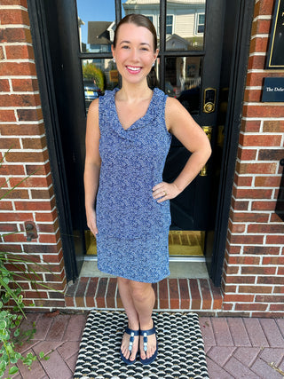 Lulu B Blue Animal Print Zip Skort