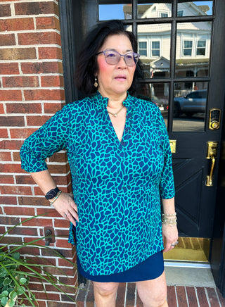 Lulu B Emerald Giraffe Button Tunic