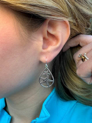 Silver Starfish Earrings