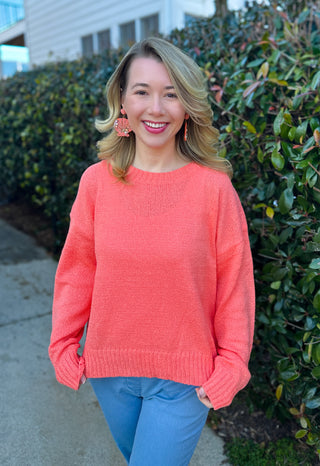 Cozy Peach Knit Sweater