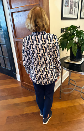 Lulu B Neutral Mosaic Quarter Zip Pullover