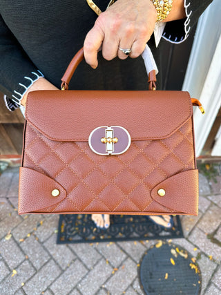 Brown Quilted Handbag