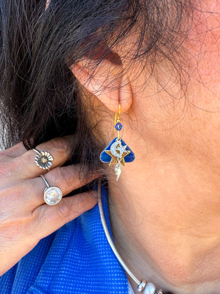 Silver Forest Moon and Stars Earrings